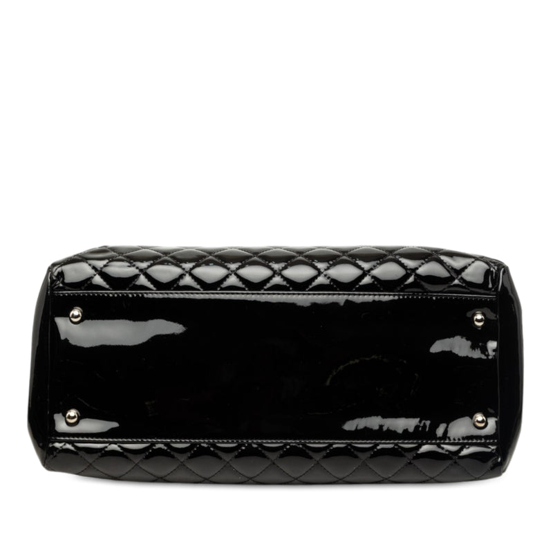 Large Quilted Patent Just Mademoiselle Bowling Bag - Image 3