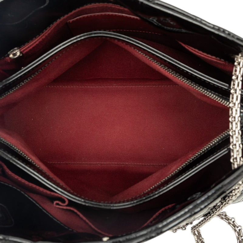 Large Quilted Patent Just Mademoiselle Bowling Bag - Image 4