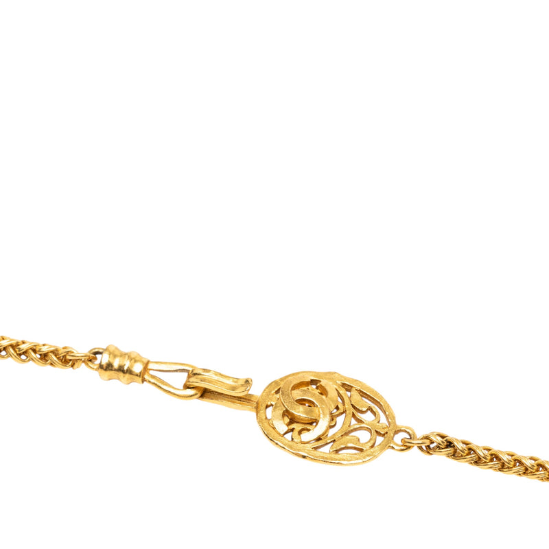Gold Plated Medallion Double Strand Chain Necklace - Image 3
