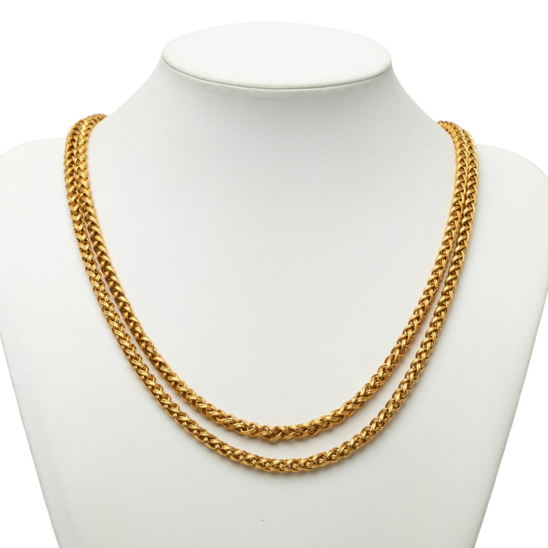 Gold Plated Medallion Double Strand Chain Necklace - Image 4