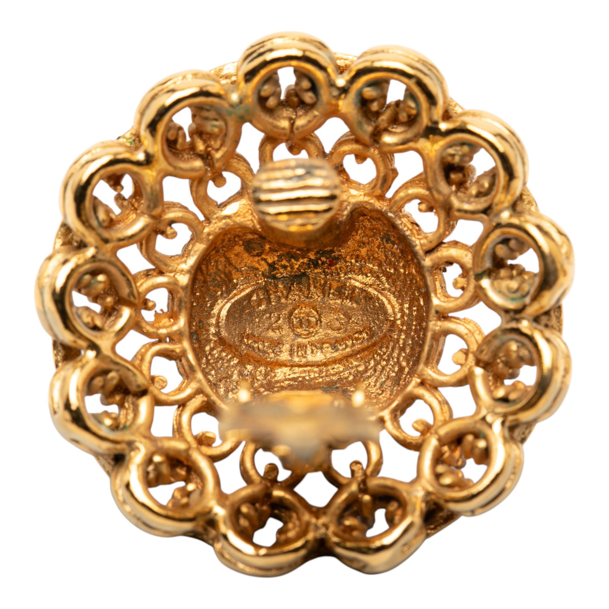 Gold Plated Chain Dome Clip On Earrings - Image 3