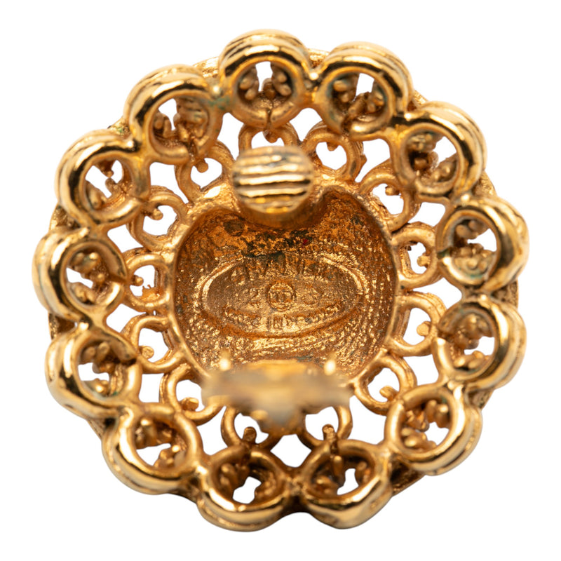Gold Plated Chain Dome Clip On Earrings - Image 3