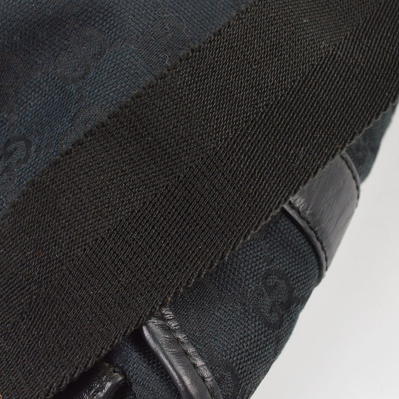 Gucci Waist Belt Bag (outlet) Gg Canvas And Leather Black