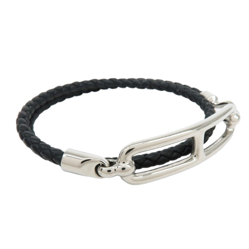 Hermes Roulis Double Tour Braided Leather Black Bijoux