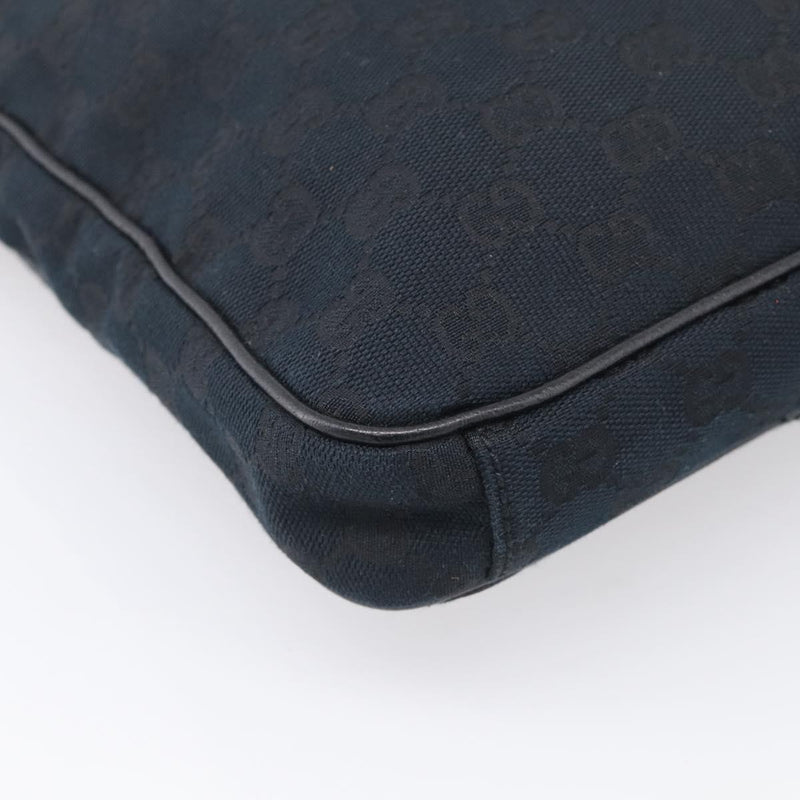 Gucci Front Zip Messenger Canvas And Leather Black