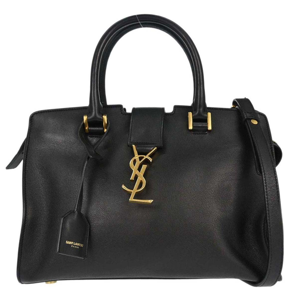 Saint Laurent Monogram Cabas Leather Black Calfskin Bag