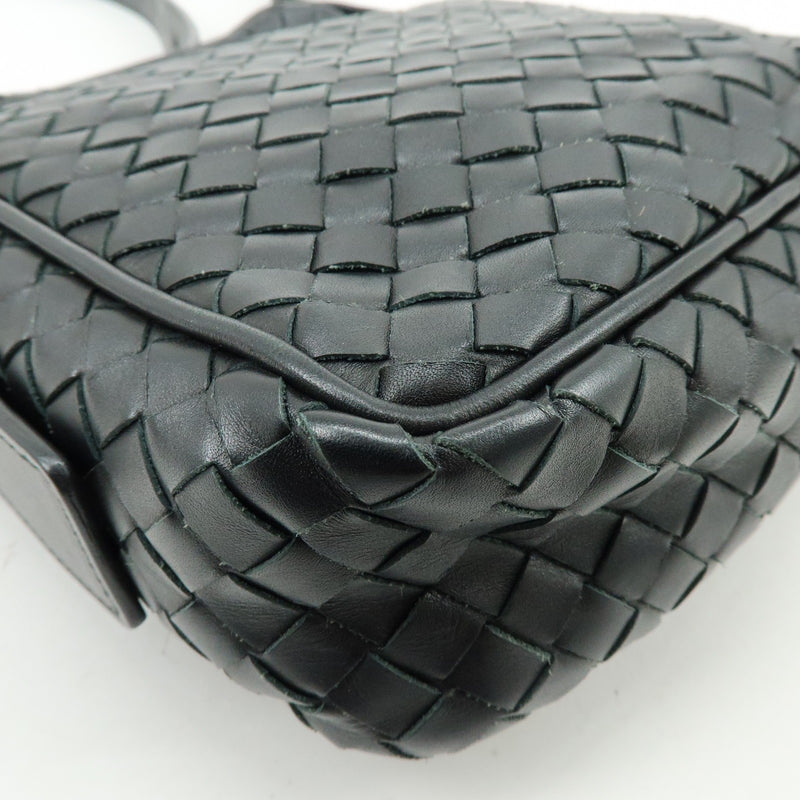 Bottega Veneta Front Pocket Messenger Intrecciato Nappa Black Leather