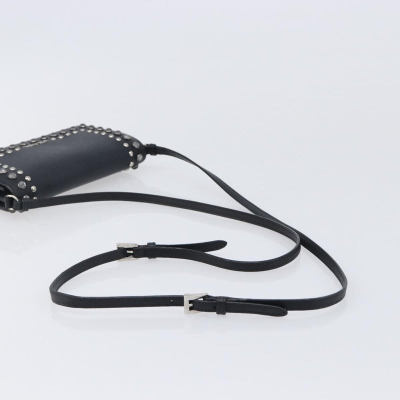 Prada Flap Studded Saffiano Leather Black Bag