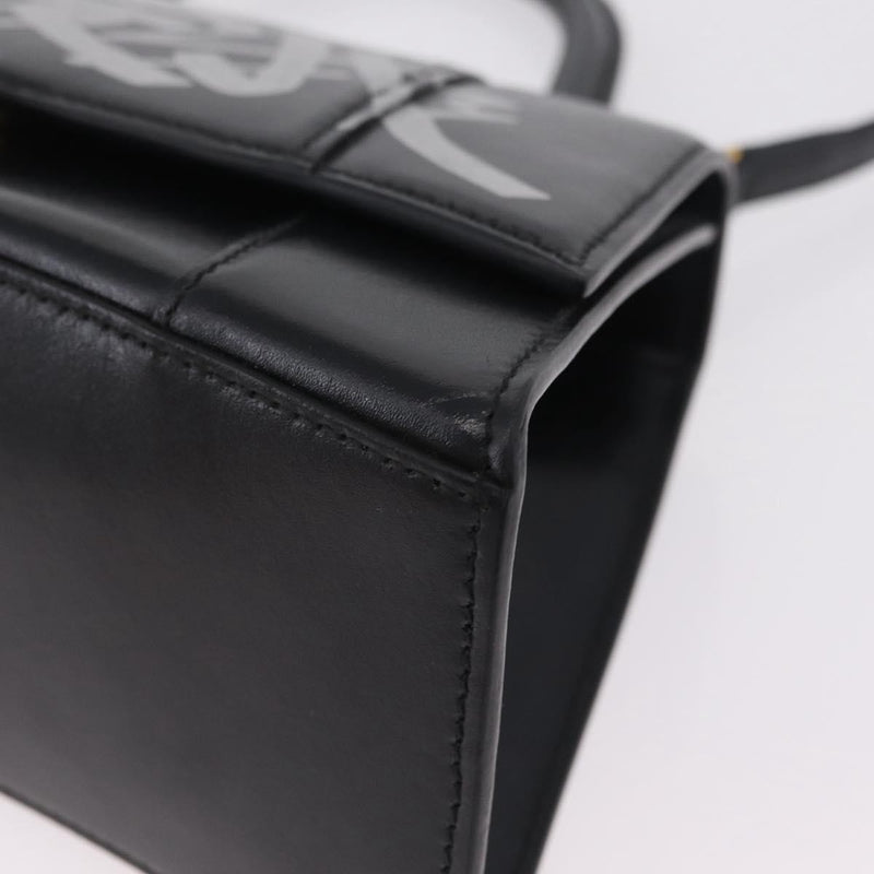 Balenciaga Graffiti Hourglass Top Handle Leather Black Bag