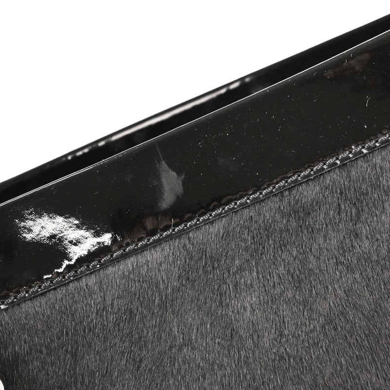 Chanel Cc Pocket Pony Hair With Patent Black Patent_leather Bag