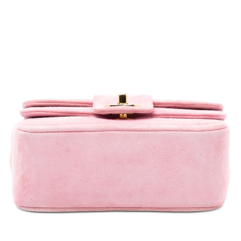 Mini Square CC Horizontal Quilted Suede Double Flap - Image 3