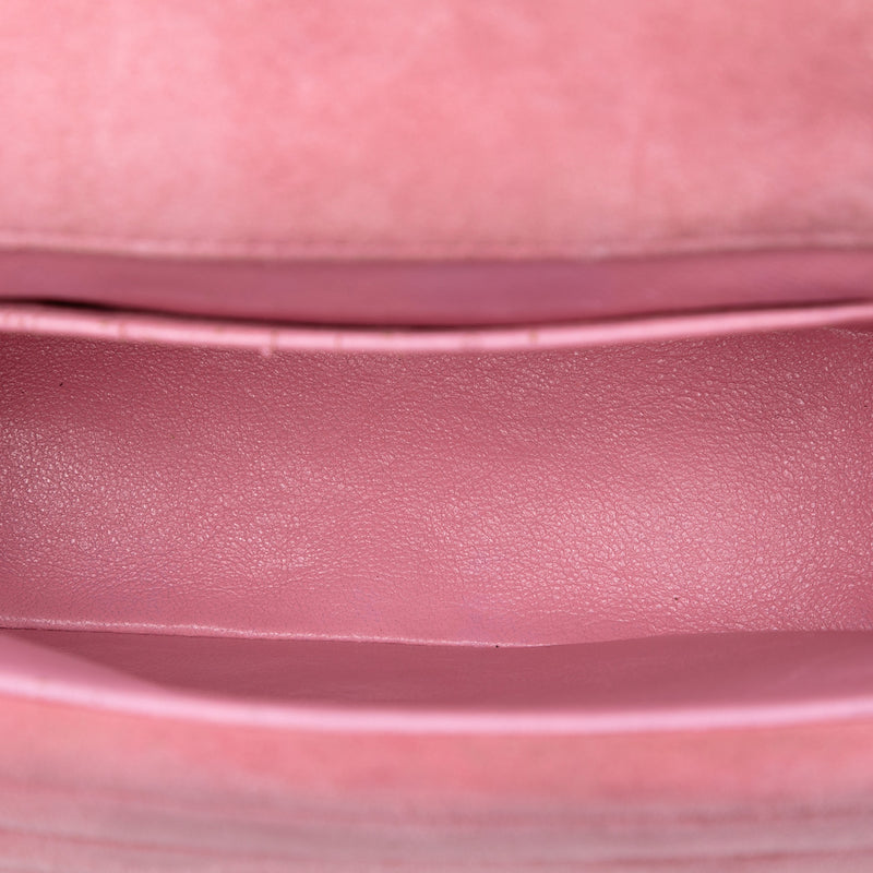 Mini Square CC Horizontal Quilted Suede Double Flap - Image 4
