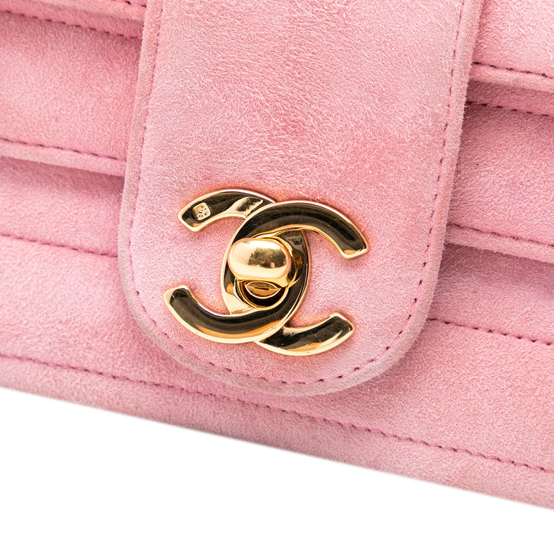 Mini Square CC Horizontal Quilted Suede Double Flap - Image 6