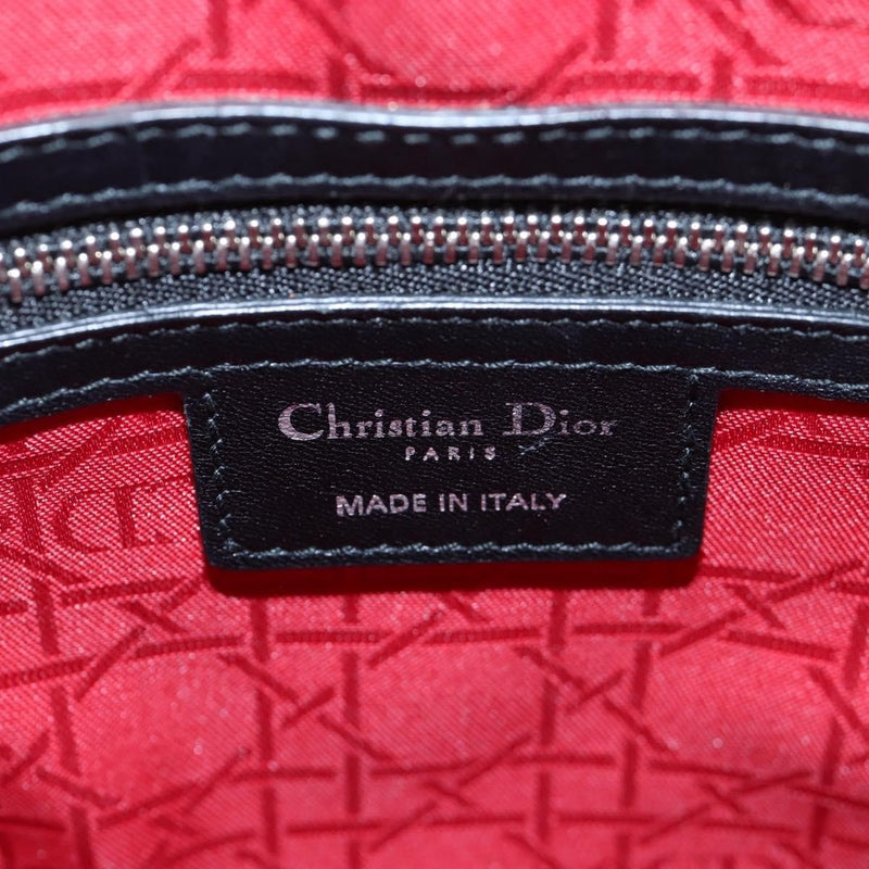Christian Dior Lady Lambskin Black Leather Bag