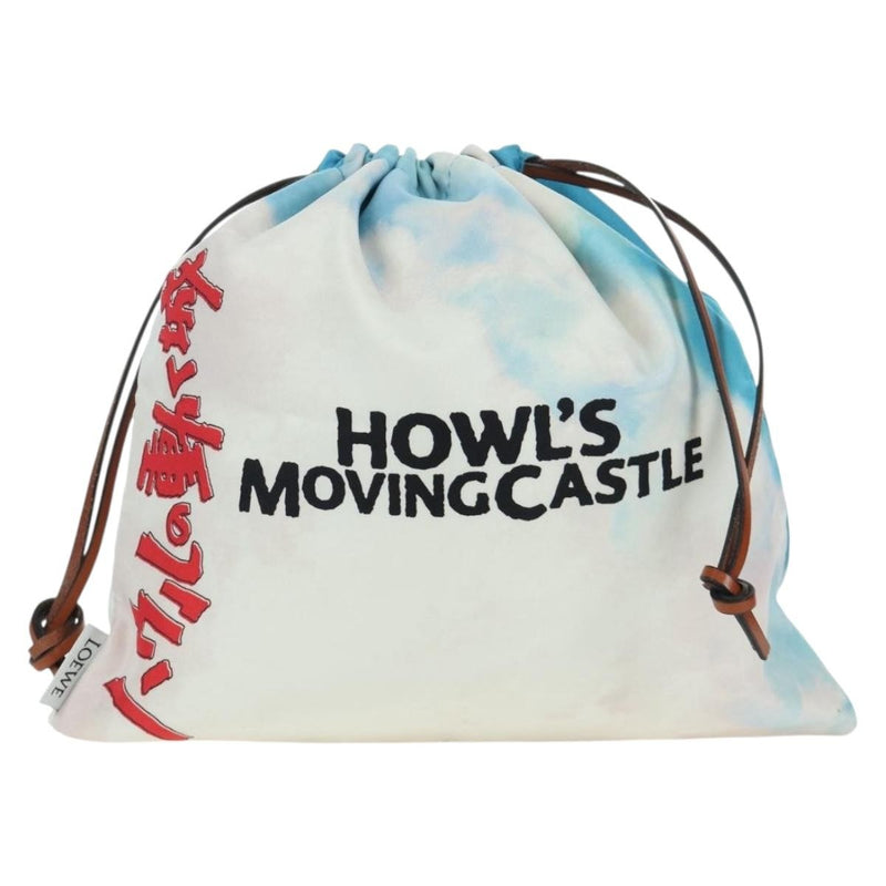 Loewe Paula Drawstring Printed Canvas Blue Bag