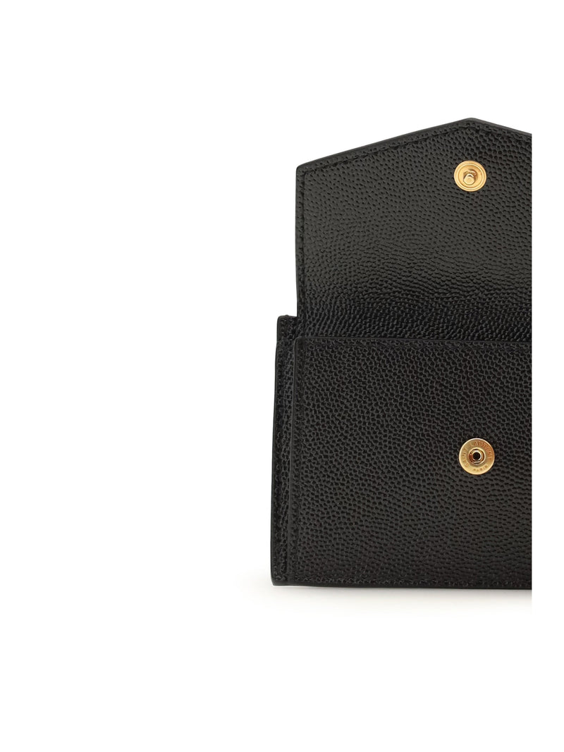 Saint Laurent Micro-Grain Calfskin Wallet — Black Calf Leather Bos Taurus