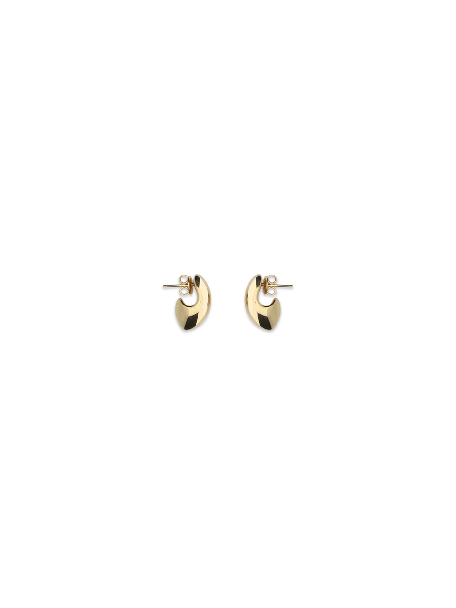 Bottega Veneta Polished Disc Earrings — Gold Metal
