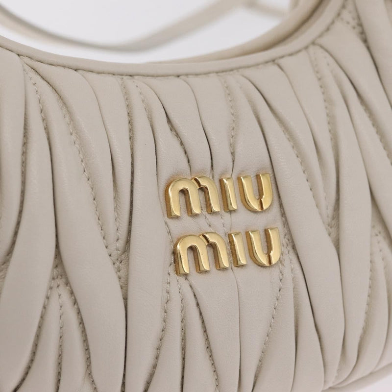 Miu Miu Wander Hobo Matelasse Leather White