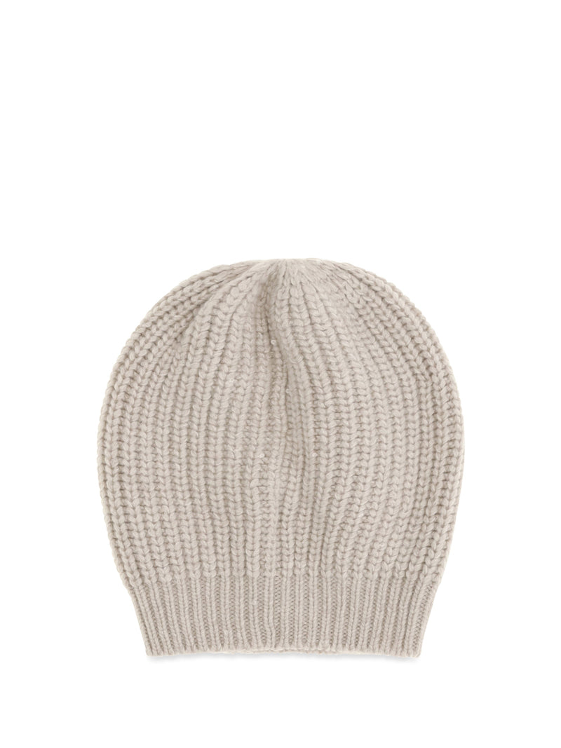 Brunello Cucinelli M32373999 Beanie — Beige Silk; Kashmir/capra Hircus Beanies