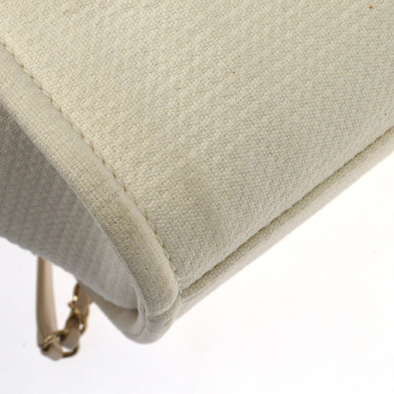 Chanel Deauville Nm Mixed Fibers White Canvas Bag