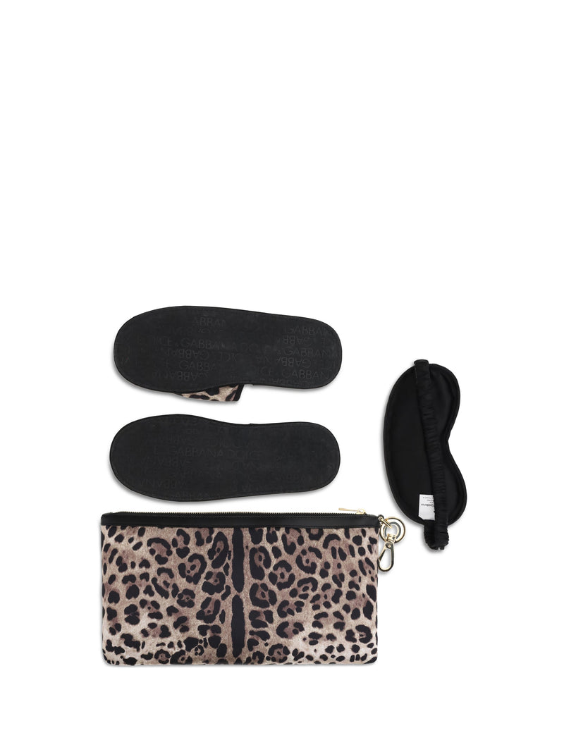 Dolce & Gabbana Leopard-Print Travel Kit Hand Bags