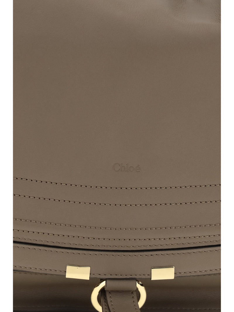 Chloé Marcie Shoulder Bag — Brown Calf Leather Bos Taurus