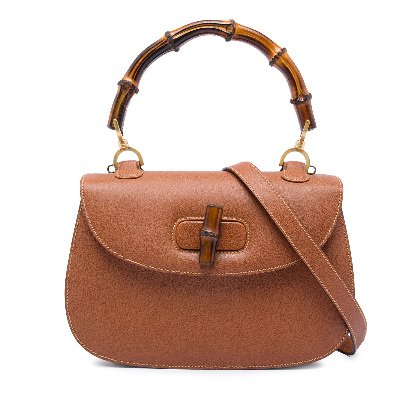 Small Calfskin Bamboo Top Handle Bag - Image 1