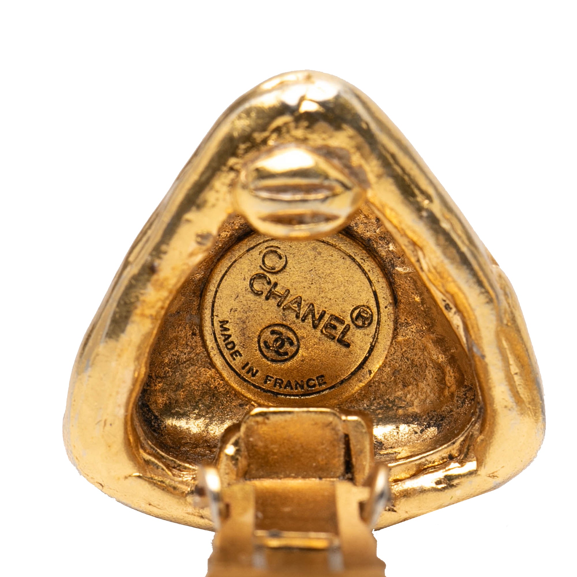 CC Gold Plated Triangle Clip On Earrings - Image 3