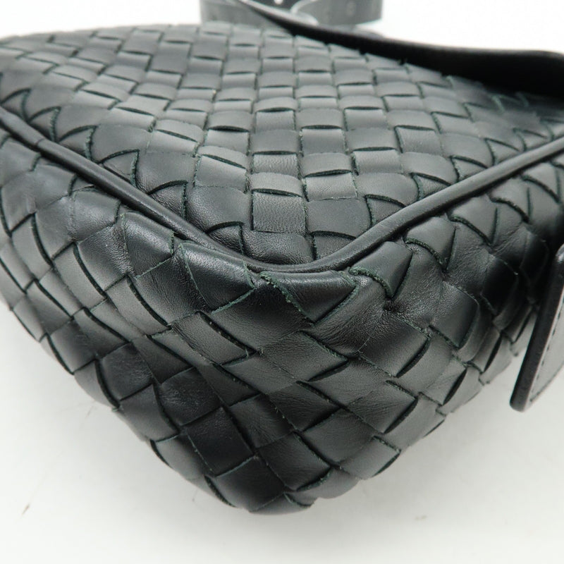 Bottega Veneta Front Pocket Messenger Intrecciato Nappa Black Leather