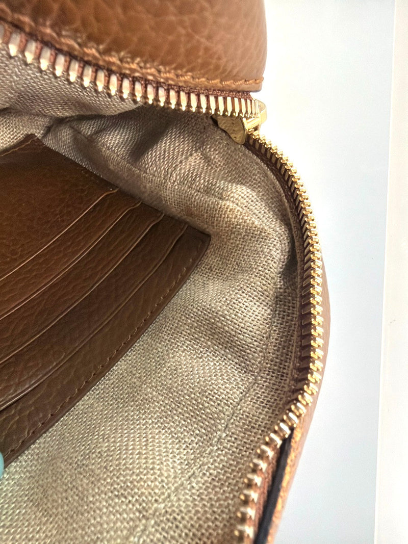Gucci Bree Disco Gg Canvas With Leather Brown Bag