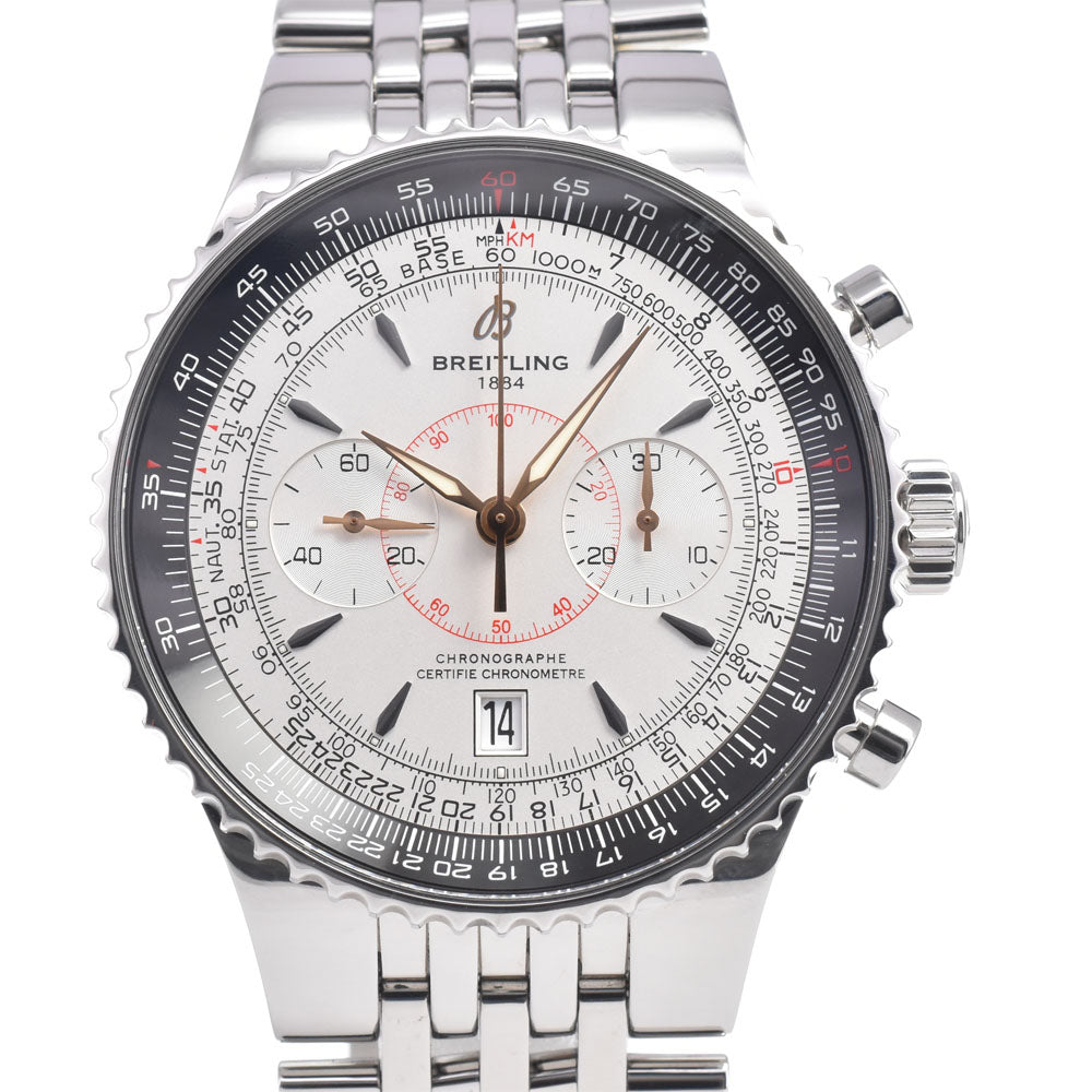 Breitling Navitimer Montbrillant Chronograph Automatic Stainless Steel And Leather Watches