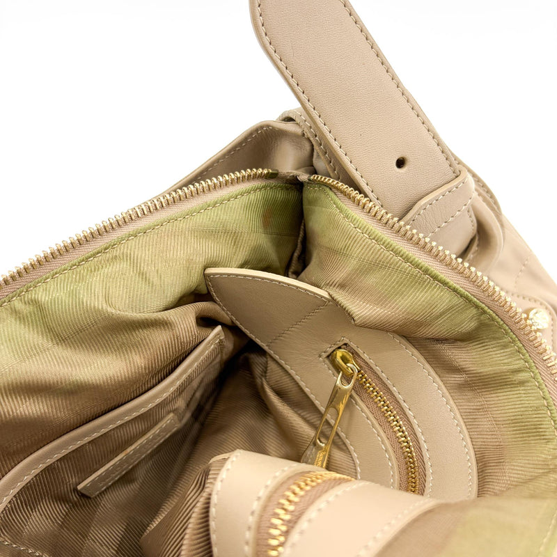 Burberry Enmore Quilted Leather Beige Bag