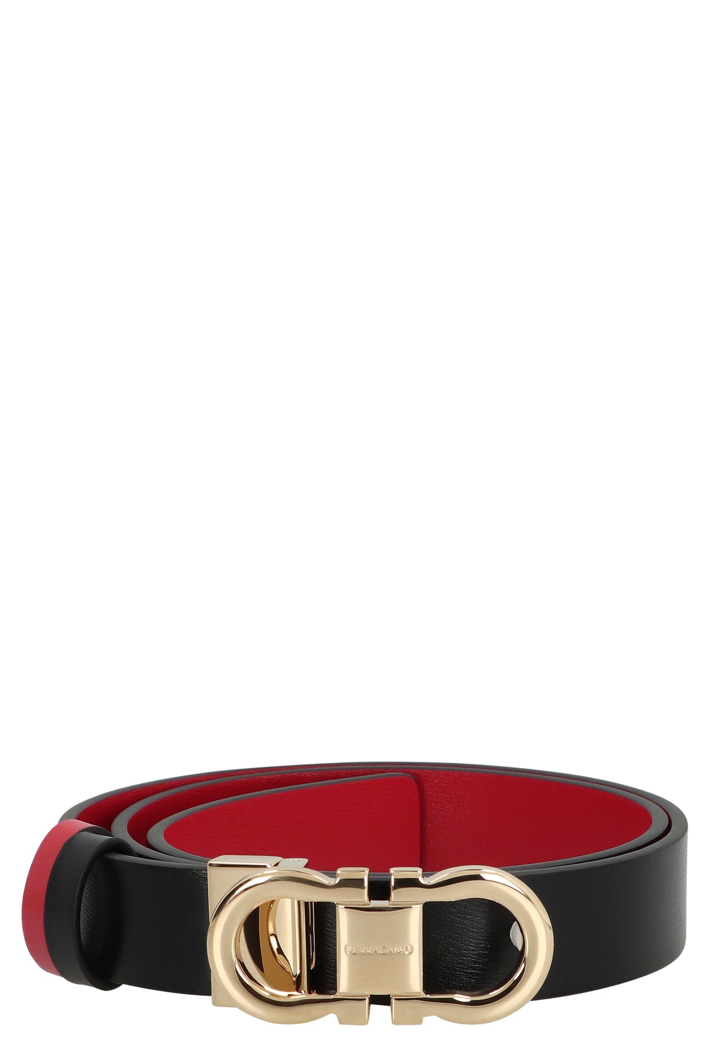 Ferragamo Gancini Belt — Black Calfskin