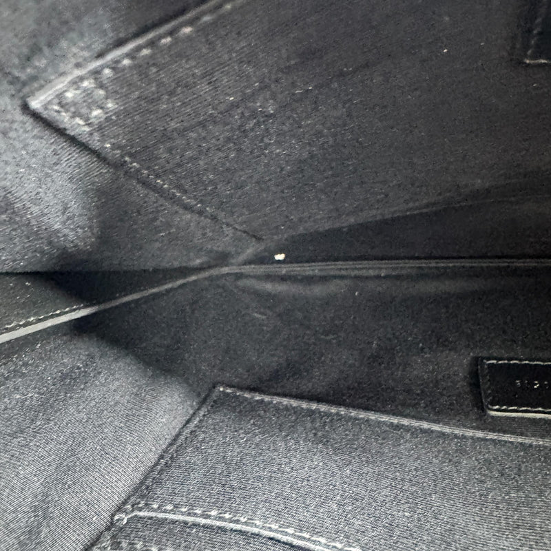 Saint Laurent Classic Monogram Wristlet Leather Black Calfskin Bag