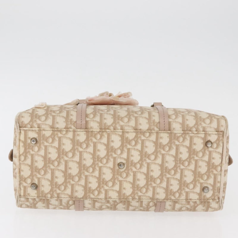 Christian Dior Vintage Trotter Romantique Zip Diorissimo Coated Canvas Beige Bag