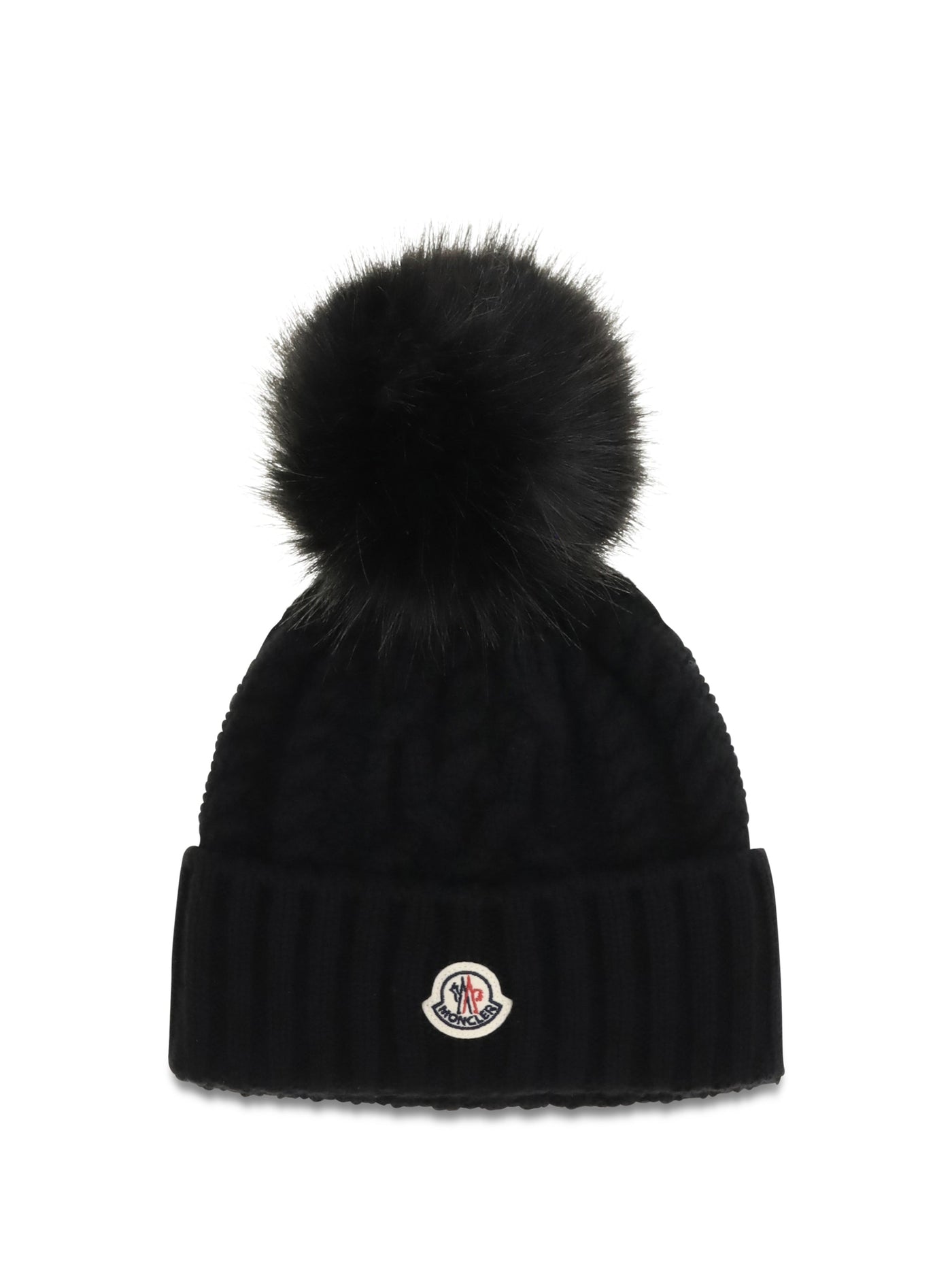 Moncler L20933b00041m4506 Wool And Cashmere Cable-Knit Beanie — Black Beanies