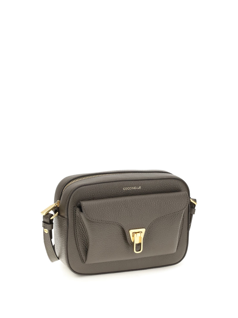 Coccinelle Calf Leather Shoulder Bag — Gray Bos Taurus