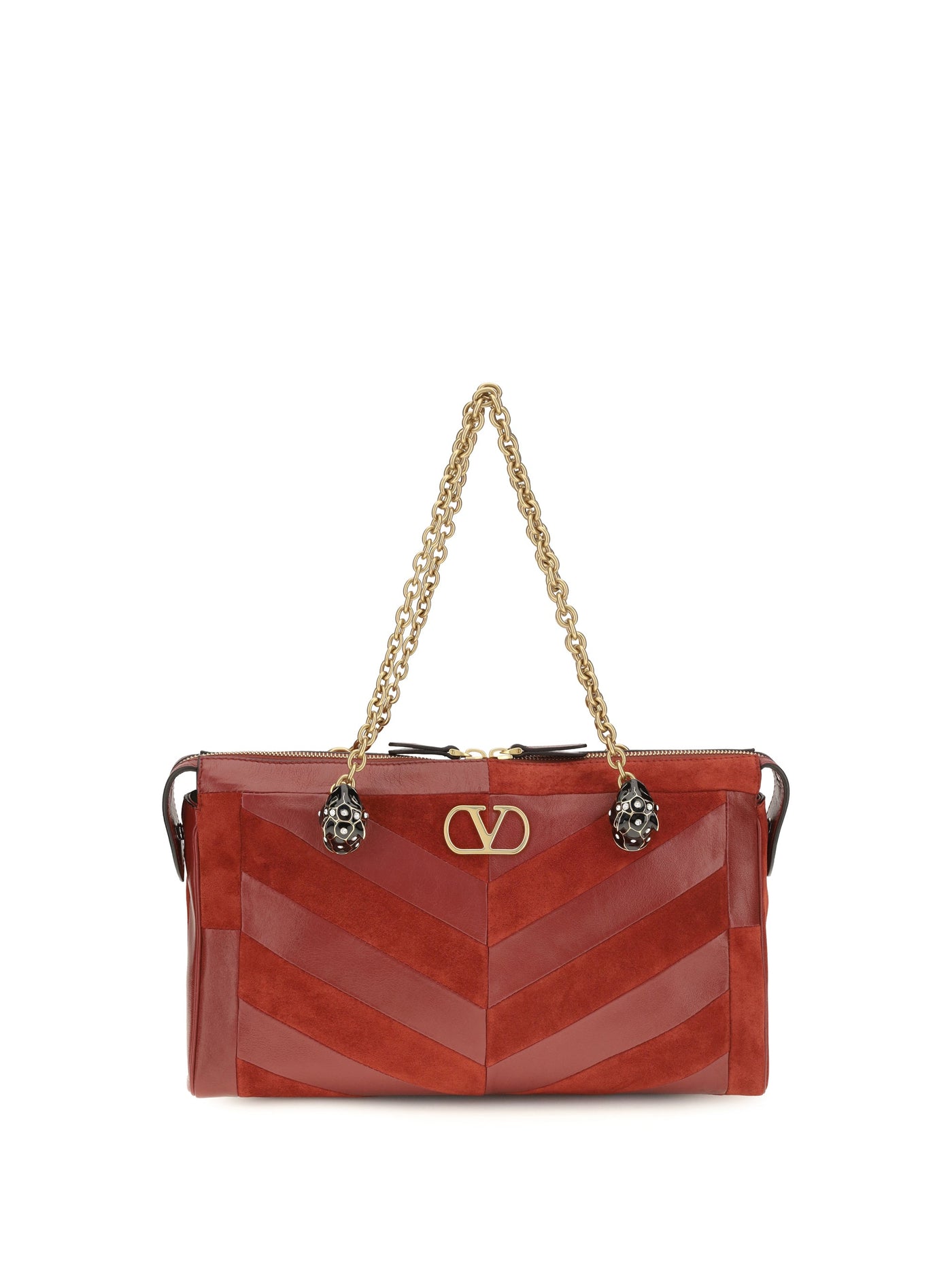 Valentino Garavani Panthea Shoulder Bag — Red Calf Leather