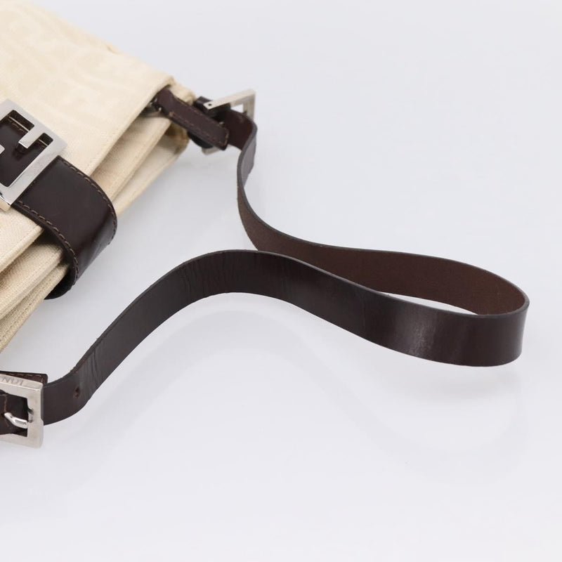 Fendi Baguette Pochette Zucca Canvas Neutral Bag
