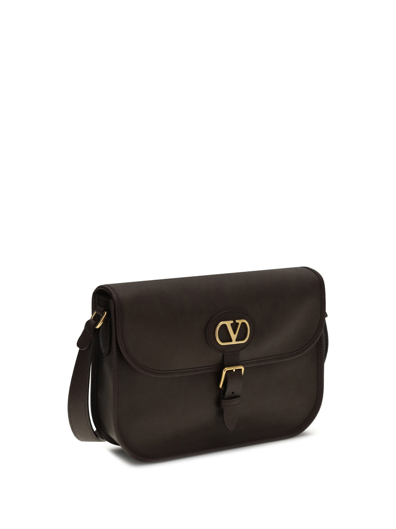 Valentino Garavani Antibes Shoulder Bag — Brown Calf Leather
