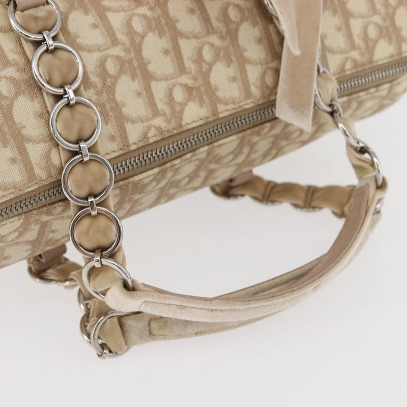 Christian Dior Vintage Trotter Romantique Zip Diorissimo Coated Canvas Beige Bag