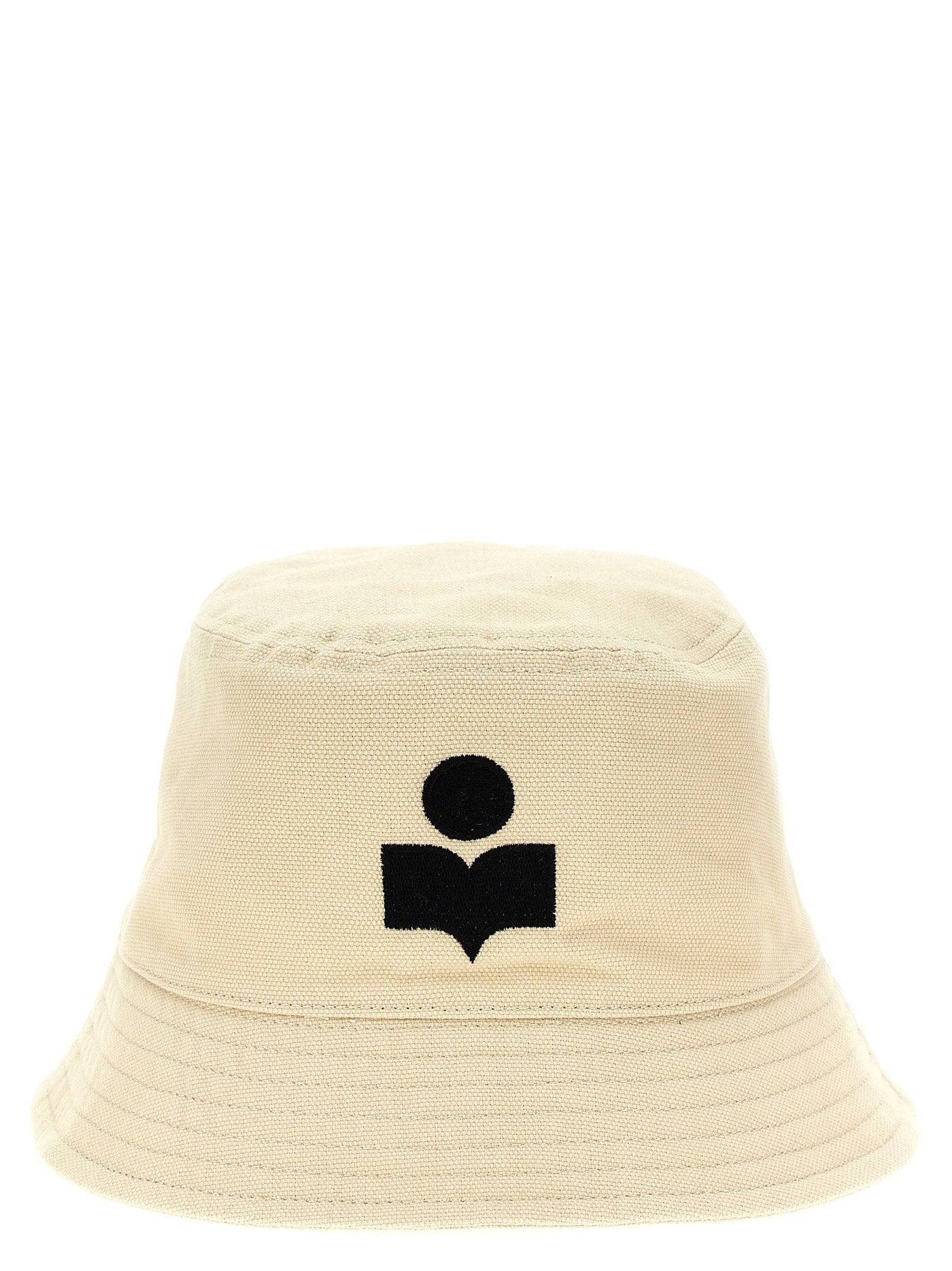 Marant Logo-Embroidered Canvas Bucket Hat — Cream