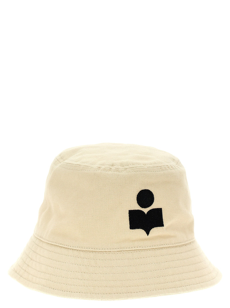 Marant Logo-Embroidered Canvas Bucket Hat — Cream
