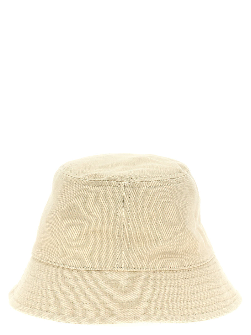 Marant Logo-Embroidered Canvas Bucket Hat — Cream