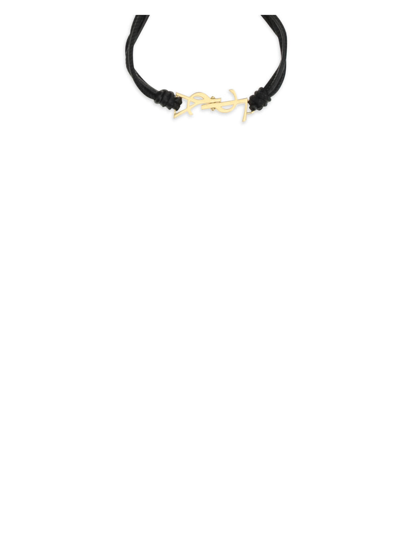 Saint Laurent Cassandre Bracelet — Black Calf Leather Bracelets