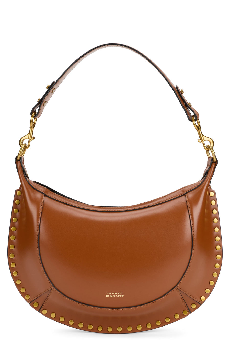 Isabel Marant Oskan Moon Shoulder Bag — Brown Calfskin