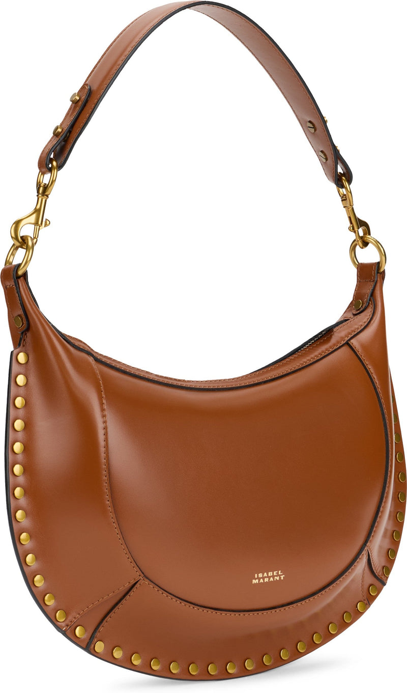 Isabel Marant Oskan Moon Shoulder Bag — Brown Calfskin
