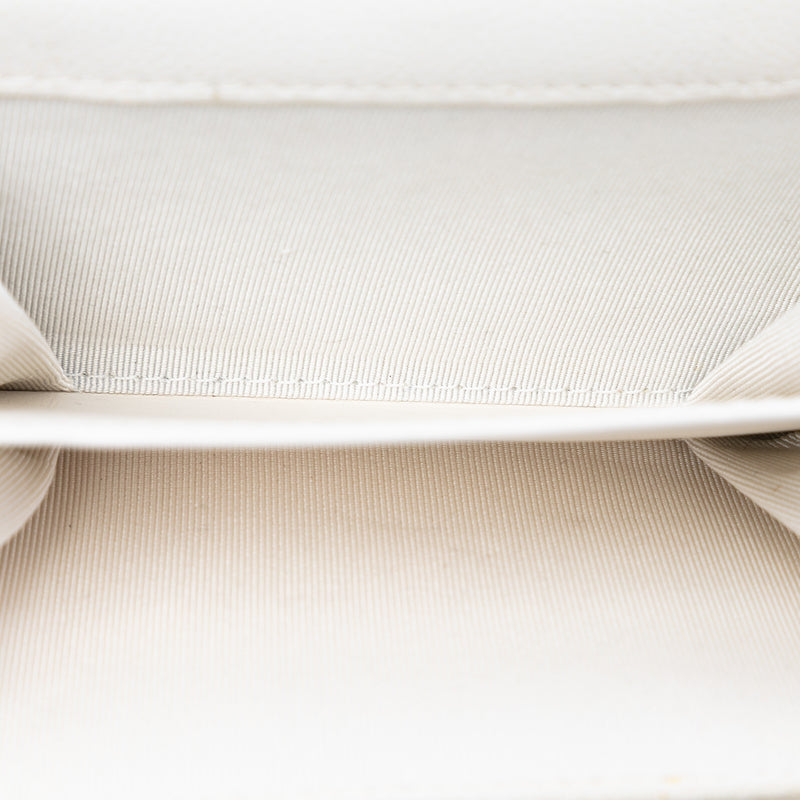 CC Quilted Caviar Flap Card Holder with Chain - Image 4