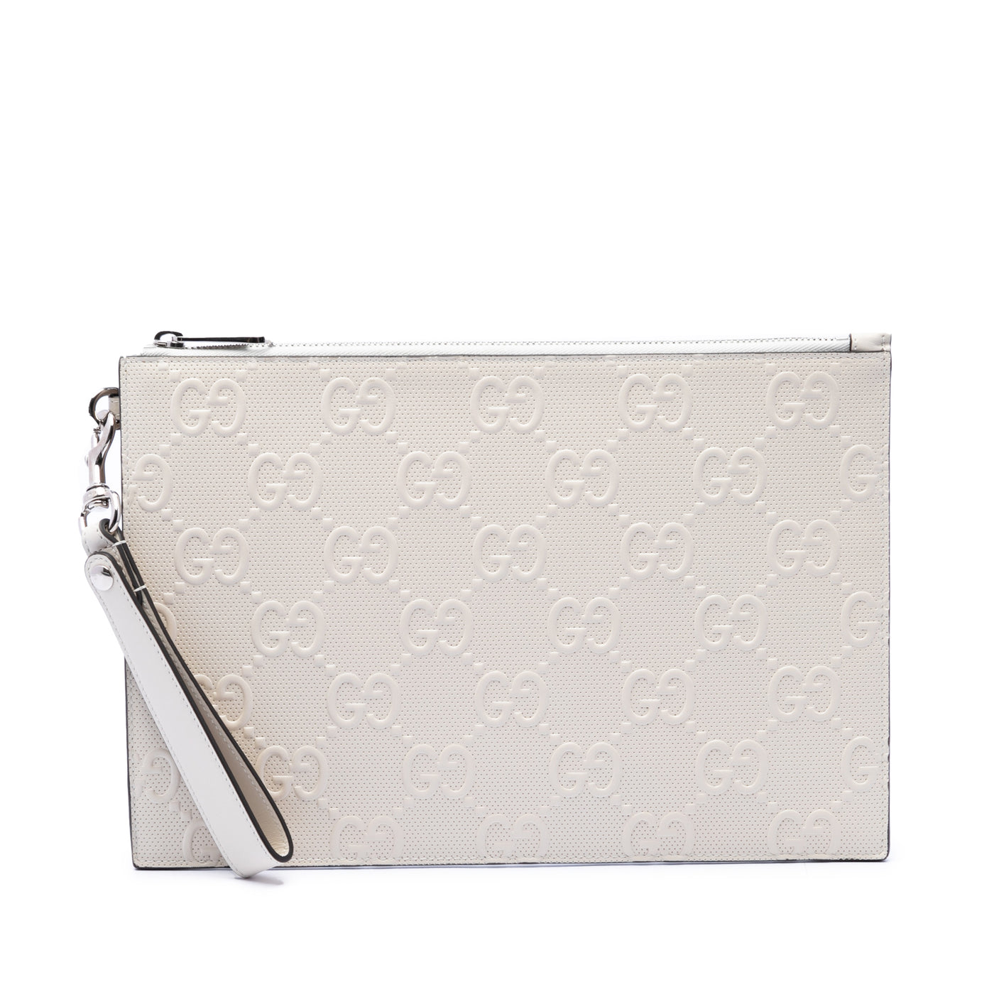 GG Embossed Perforated Calfskin Wristlet Clutch - Image 1