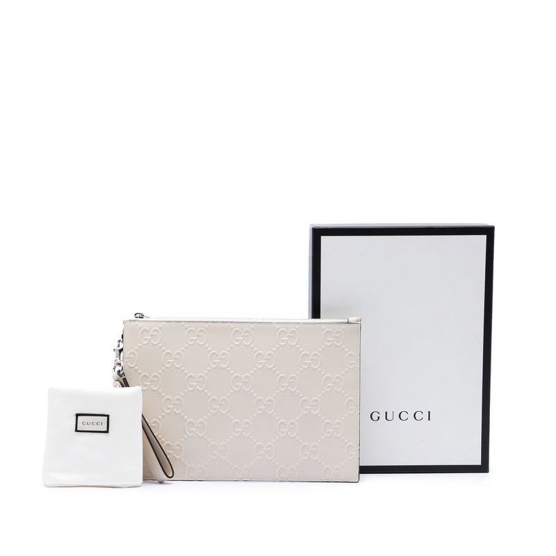 GG Embossed Perforated Calfskin Wristlet Clutch - Image 7